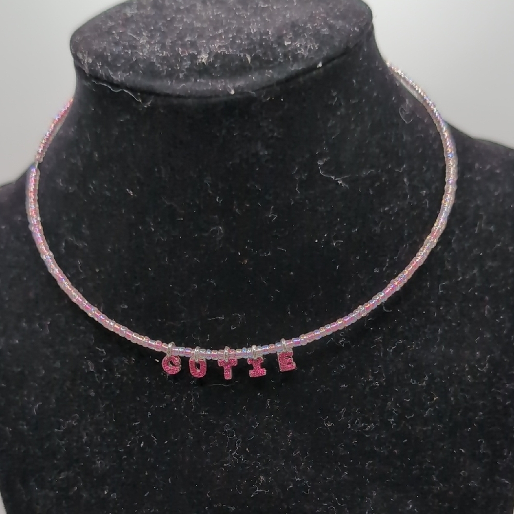 Pink Beaded 'Cutie' Necklace